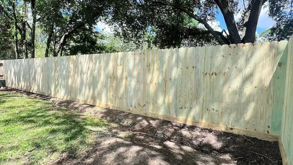 Residential wood fence installation in Houston Texas