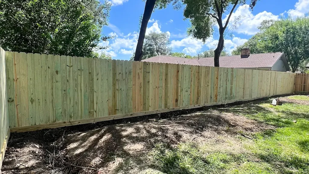 Residential wood fence installation in texas